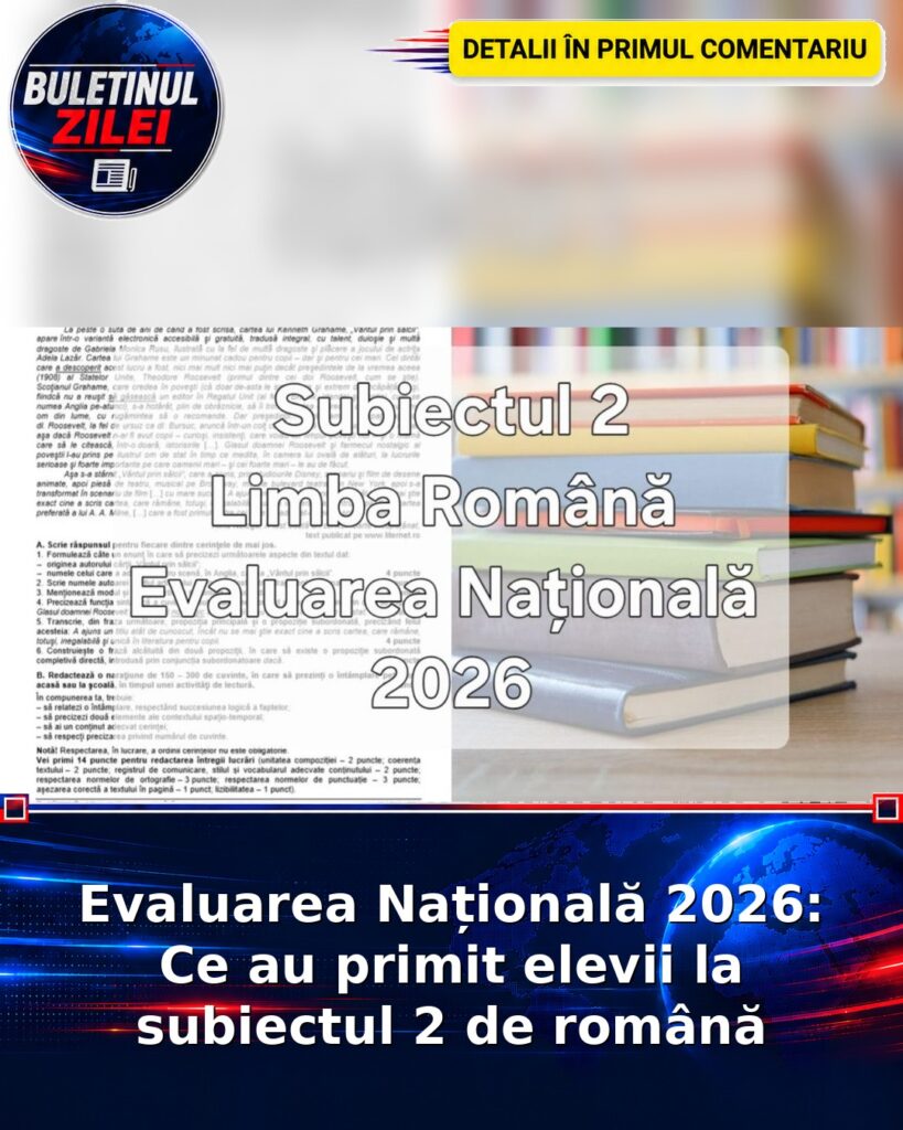 Evaluarea Națională 2026: Ce au primit elevii la subiectul 2 de română