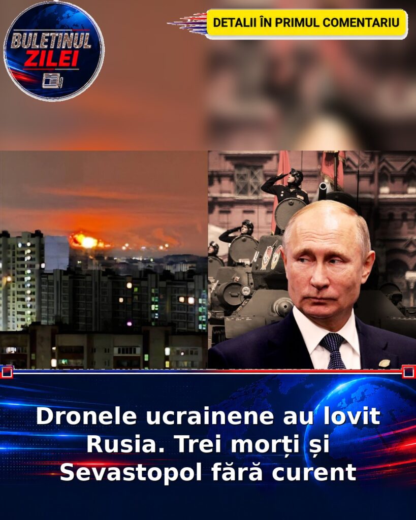 Dronele ucrainene au lovit Rusia. Trei morți și Sevastopol fără curent