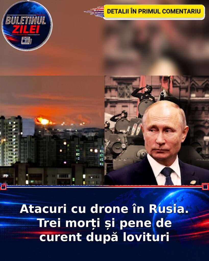 Atacuri cu drone în Rusia. Trei morți și pene de curent după lovituri
