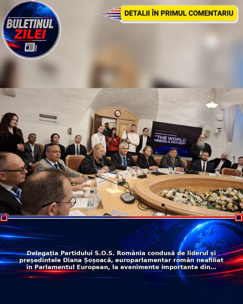 Delegația Partidului S.O.S. România condusă de liderul și președintele Diana Șoșoacă, europarlamentar român neafiliat în Parl