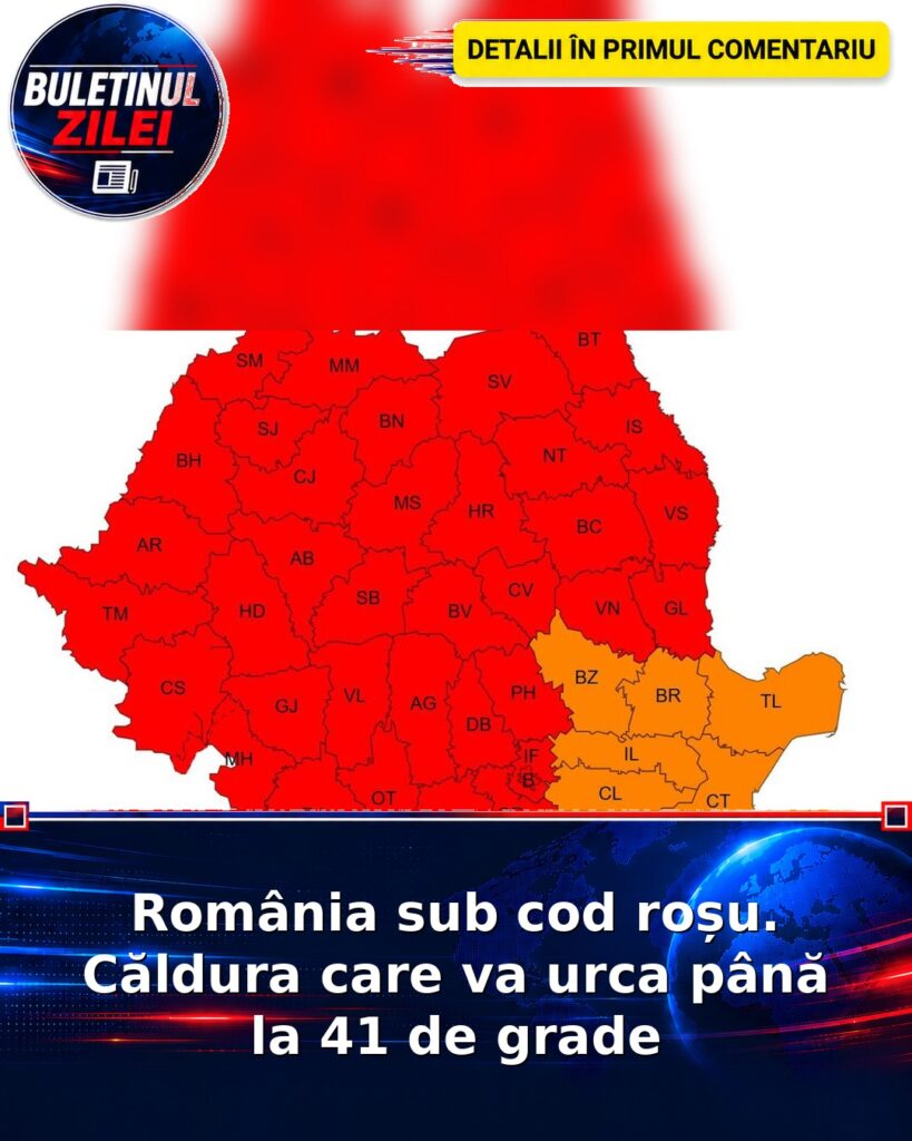 România sub cod roșu. Căldura care va urca până la 41 de grade