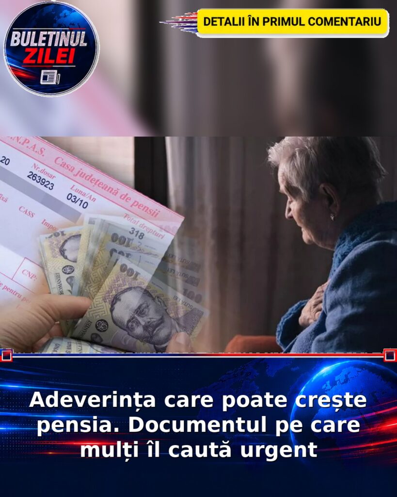 Adeverința care poate crește pensia. Documentul pe care mulți îl caută urgent