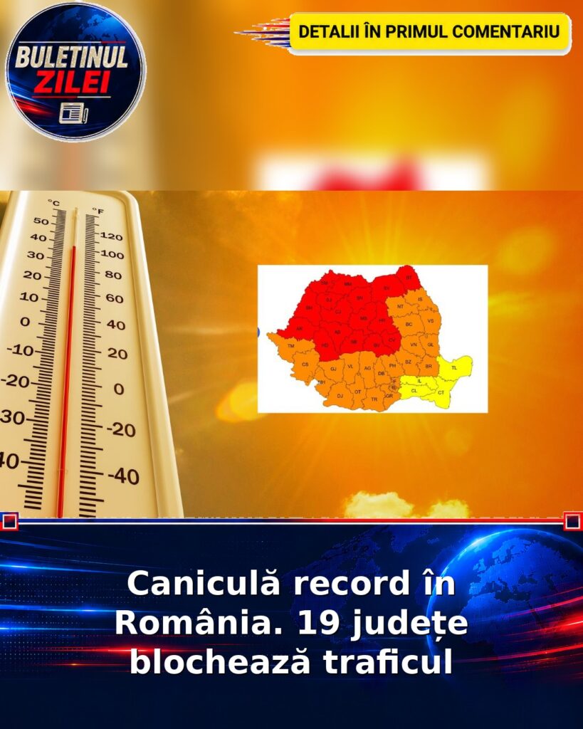 Caniculă record în România. 19 județe blochează traficul
