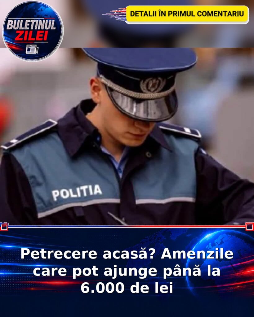 Petrecere acasă? Amenzile care pot ajunge până la 6.000 de lei