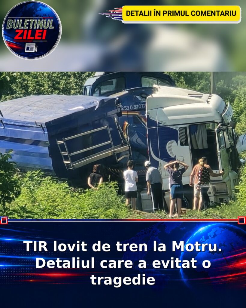 TIR lovit de tren la Motru. Detaliul care a evitat o tragedie