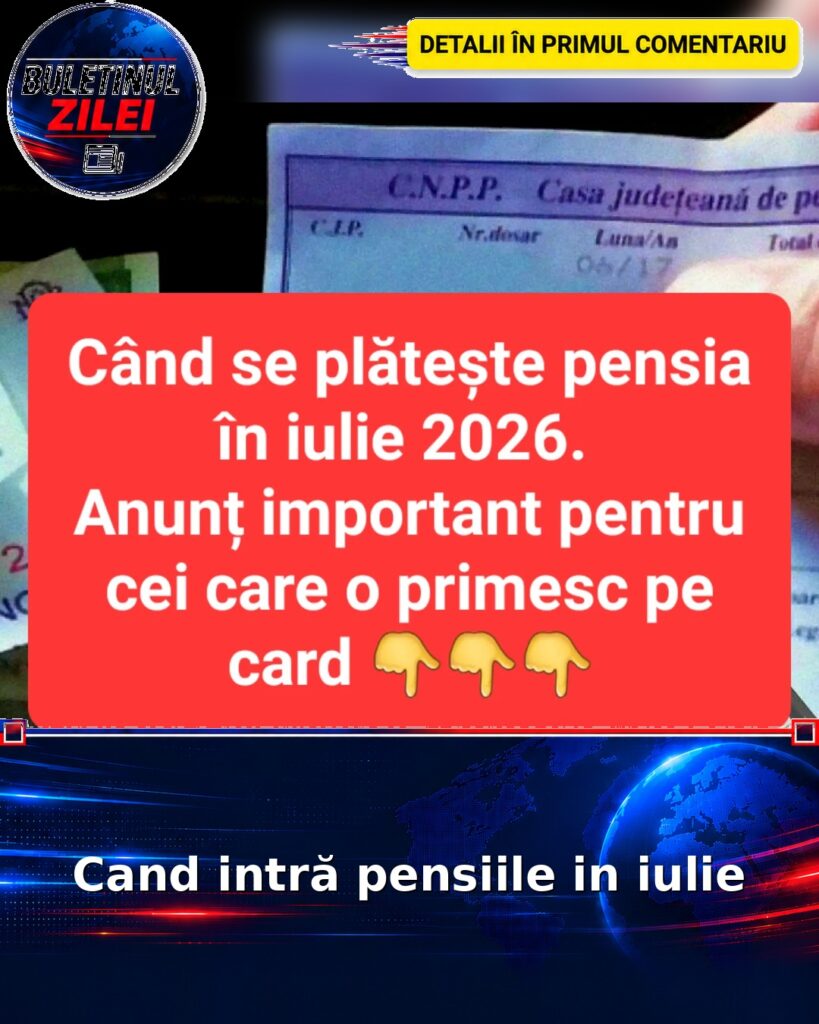Cand intră pensiile in iulie