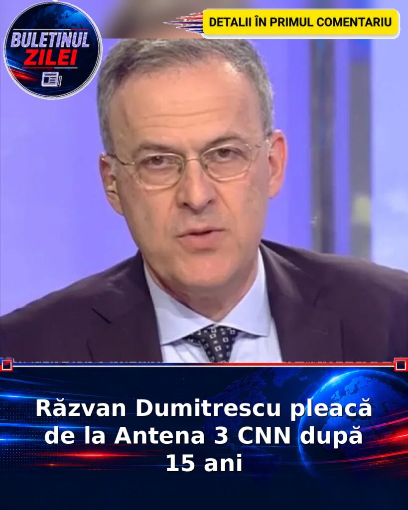 Răzvan Dumitrescu pleacă de la Antena 3 CNN după 15 ani