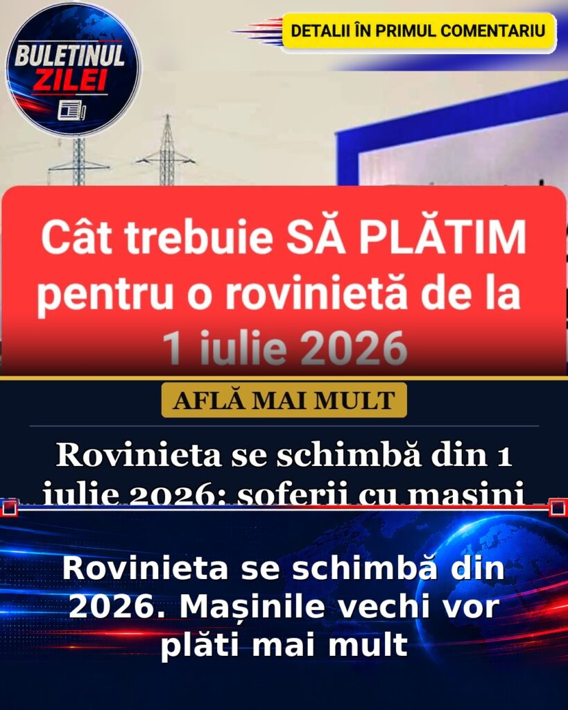 Rovinieta se schimbă din 2026. Mașinile vechi vor plăti mai mult