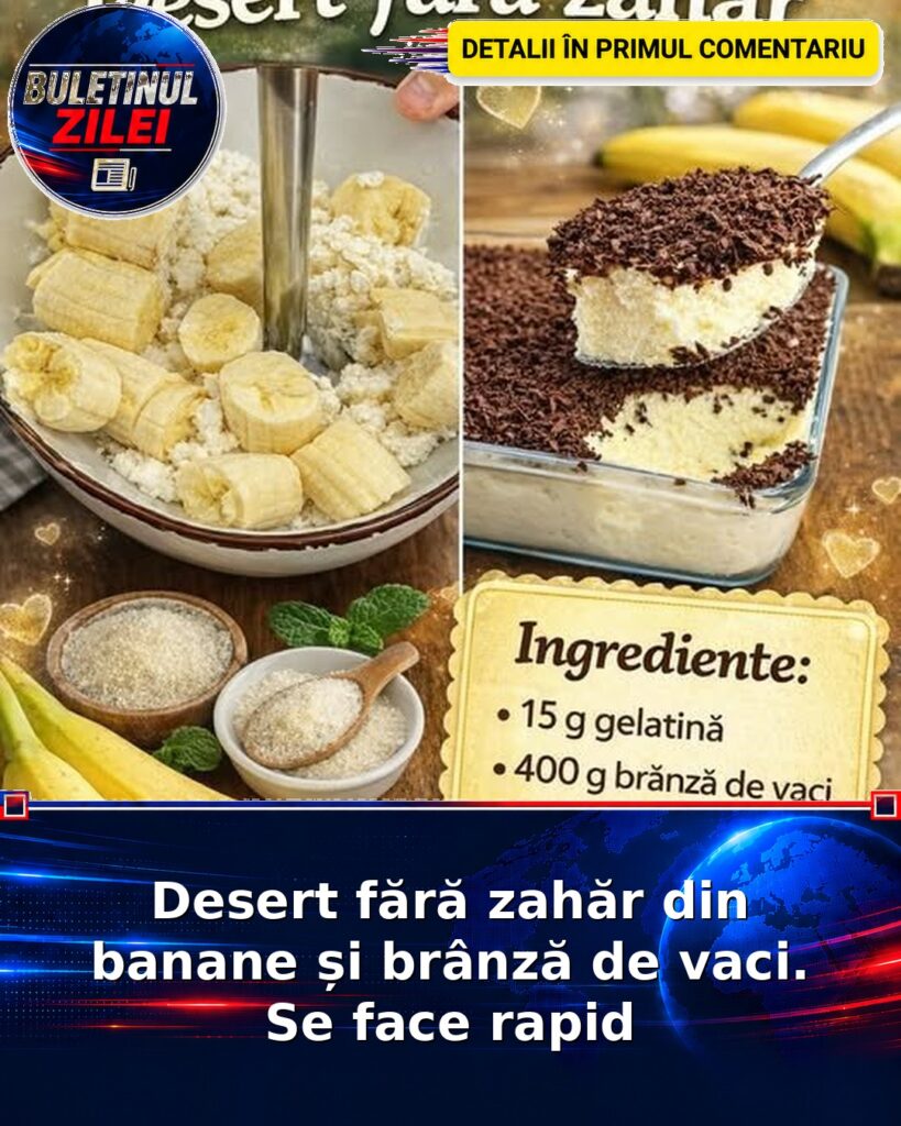 Desert fără zahăr din banane și brânză de vaci. Se face rapid