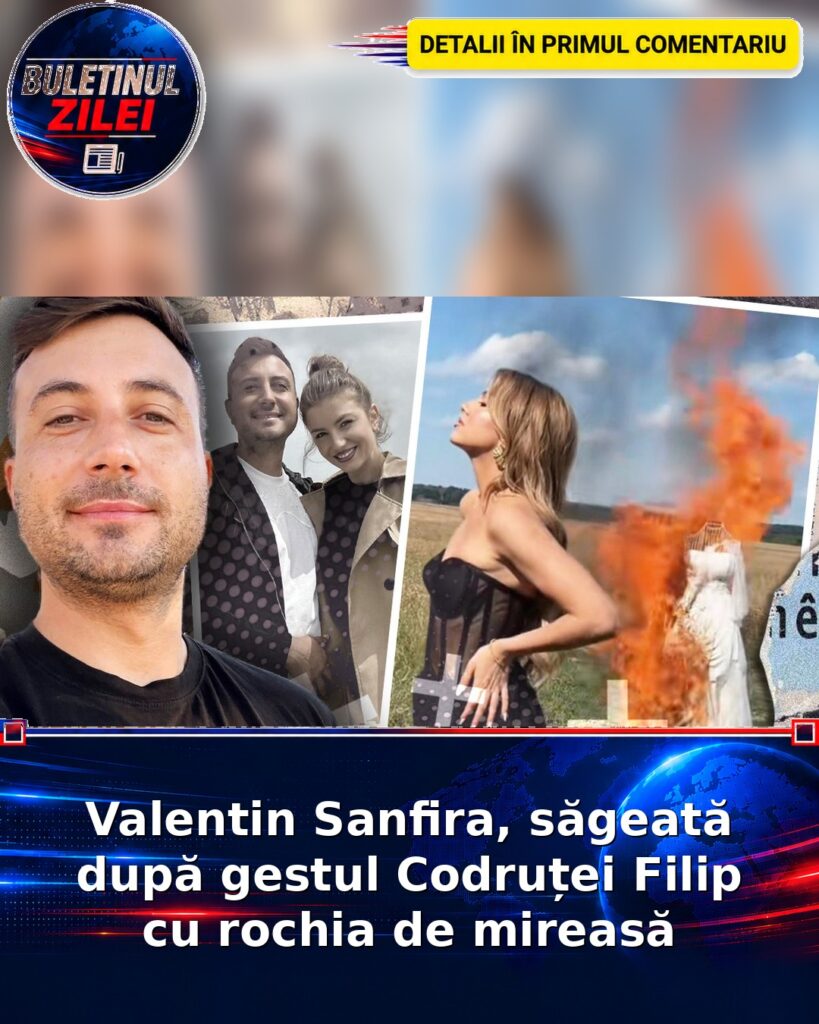 Valentin Sanfira, săgeată după gestul Codruței Filip cu rochia de mireasă