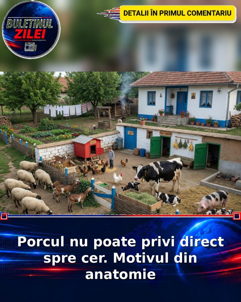 Porcul nu poate privi direct spre cer. Motivul din anatomie