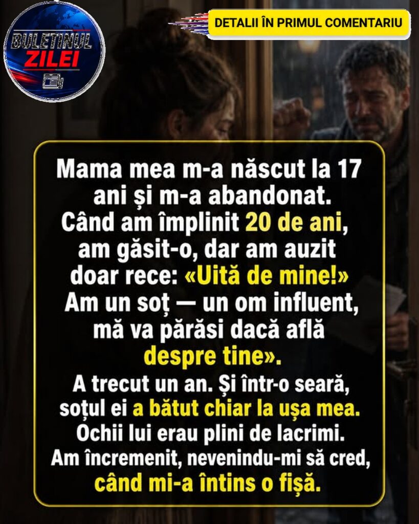 După ani de tăcere, mama care m-a abandonat îmi cere ajutorul