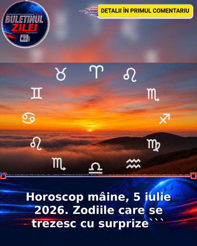 Horoscop mâine, 5 iulie 2026. Zodiile care se trezesc cu surprize```
