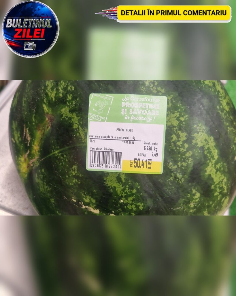 Cezar din București a cumpărat un pepene din Carrefour, pe care a dat 50 lei. Ajuns acasă. l-a tăiat. Ce era în interior, de