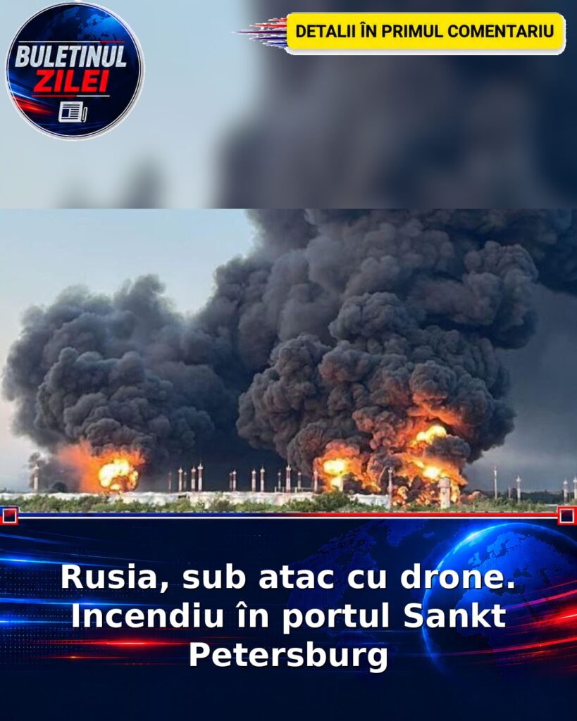 Rusia, sub atac cu drone. Incendiu în portul Sankt Petersburg