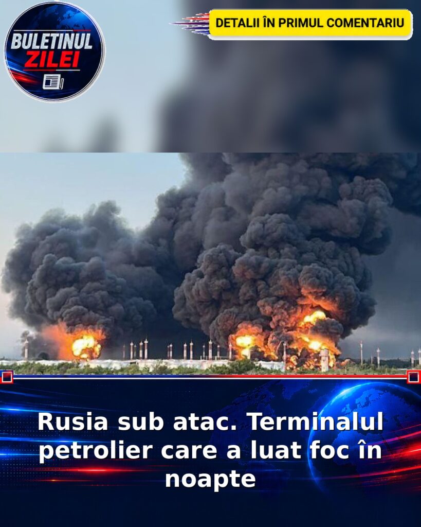 Rusia sub atac. Terminalul petrolier care a luat foc în noapte