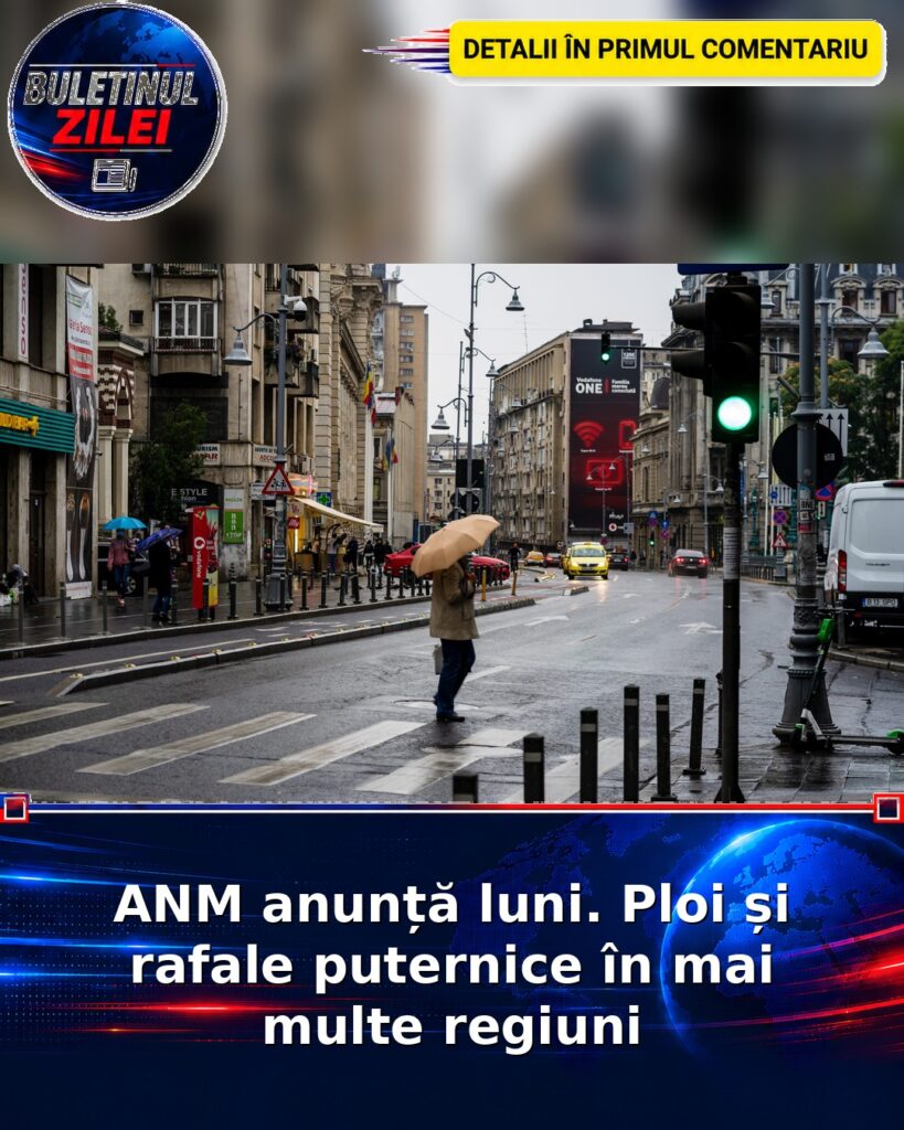 ANM anunță luni. Ploi și rafale puternice în mai multe regiuni