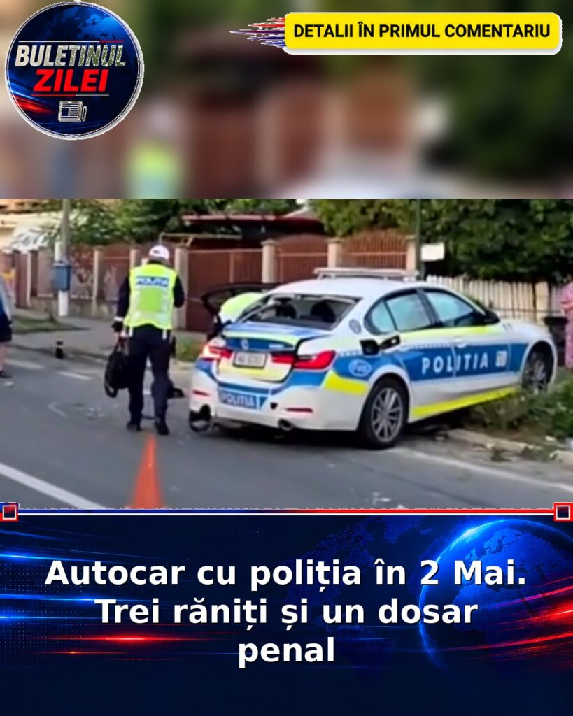 Autocar cu poliția în 2 Mai. Trei răniți și un dosar penal