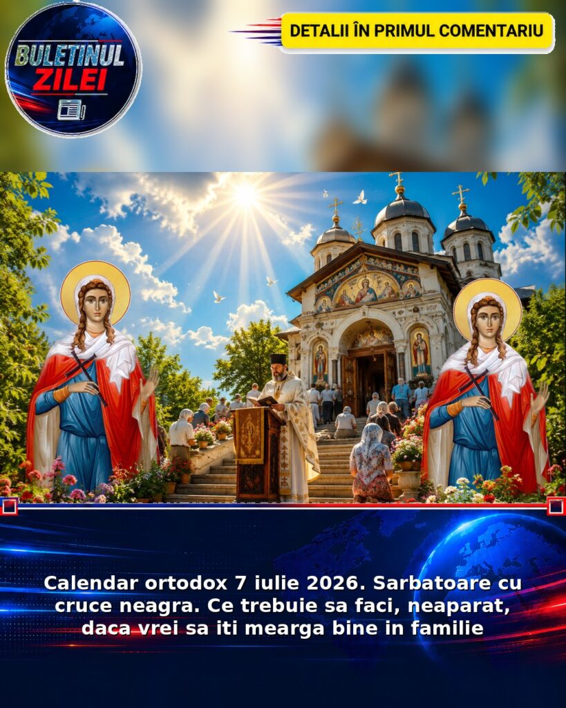 Calendar ortodox 7 iulie 2026. Sarbatoare cu cruce neagra. Ce trebuie sa faci, neaparat, daca vrei sa iti mearga bine in fami