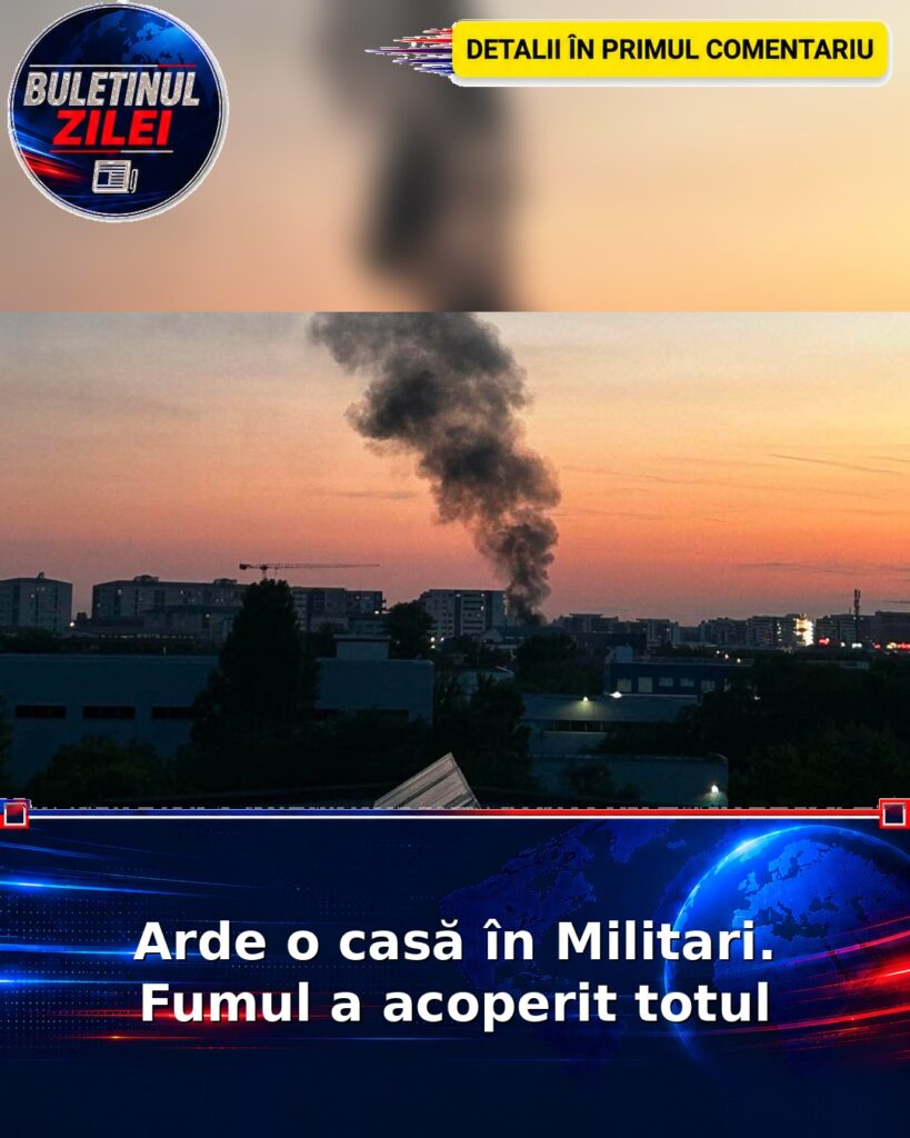 Arde o casă în Militari. Fumul a acoperit totul
