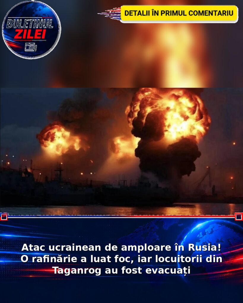 Atac ucrainean de amploare în Rusia! O rafinărie a luat foc, iar locuitorii din Taganrog au fost evacuați