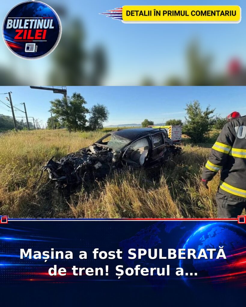 Mașina a fost SPULBERATĂ de tren! Șoferul a…