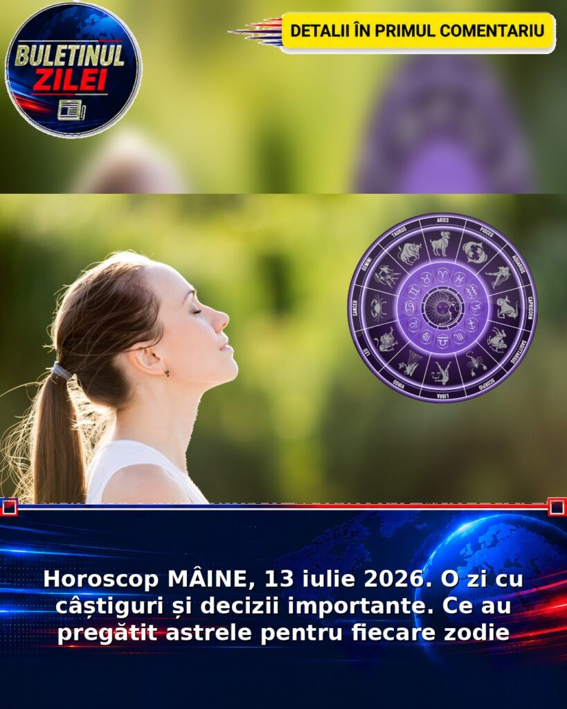 Horoscop MÂINE, 13 iulie 2026. O zi cu câștiguri și decizii importante. Ce au pregătit astrele pentru fiecare zodie