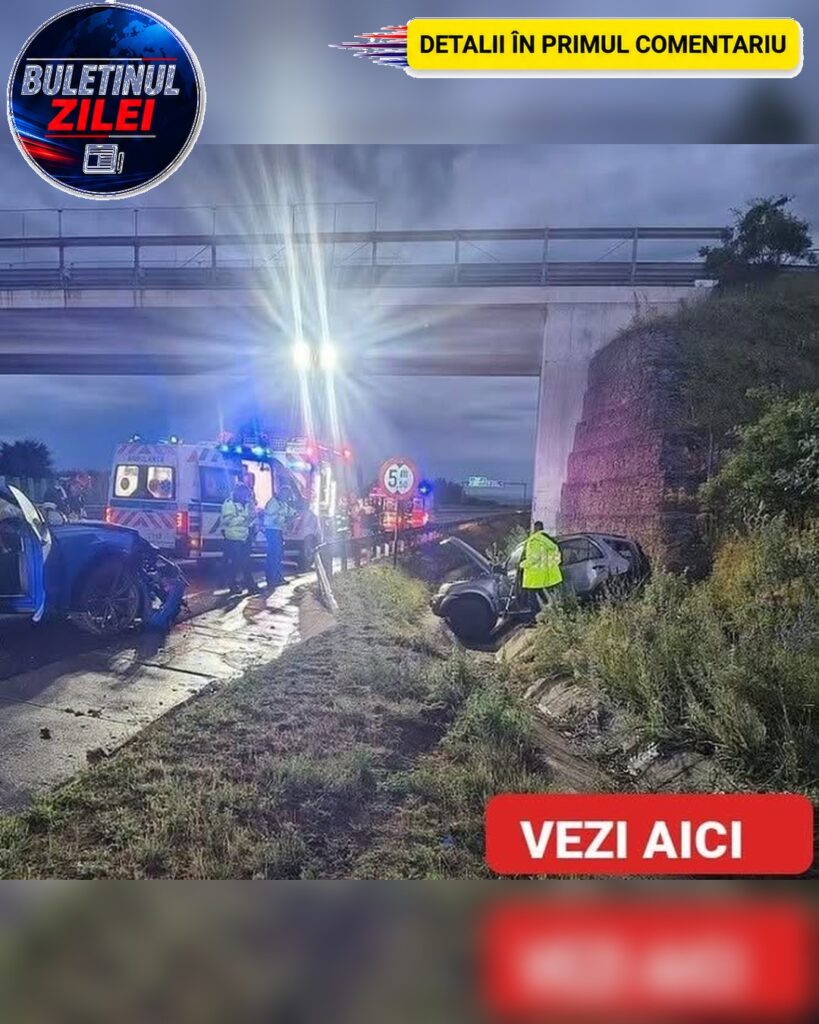 Trafic restricționat pe A1 după un eveniment rutier produs între două mașini în zona Aurel Vlaicu. Echipajele de prim-ajutor
