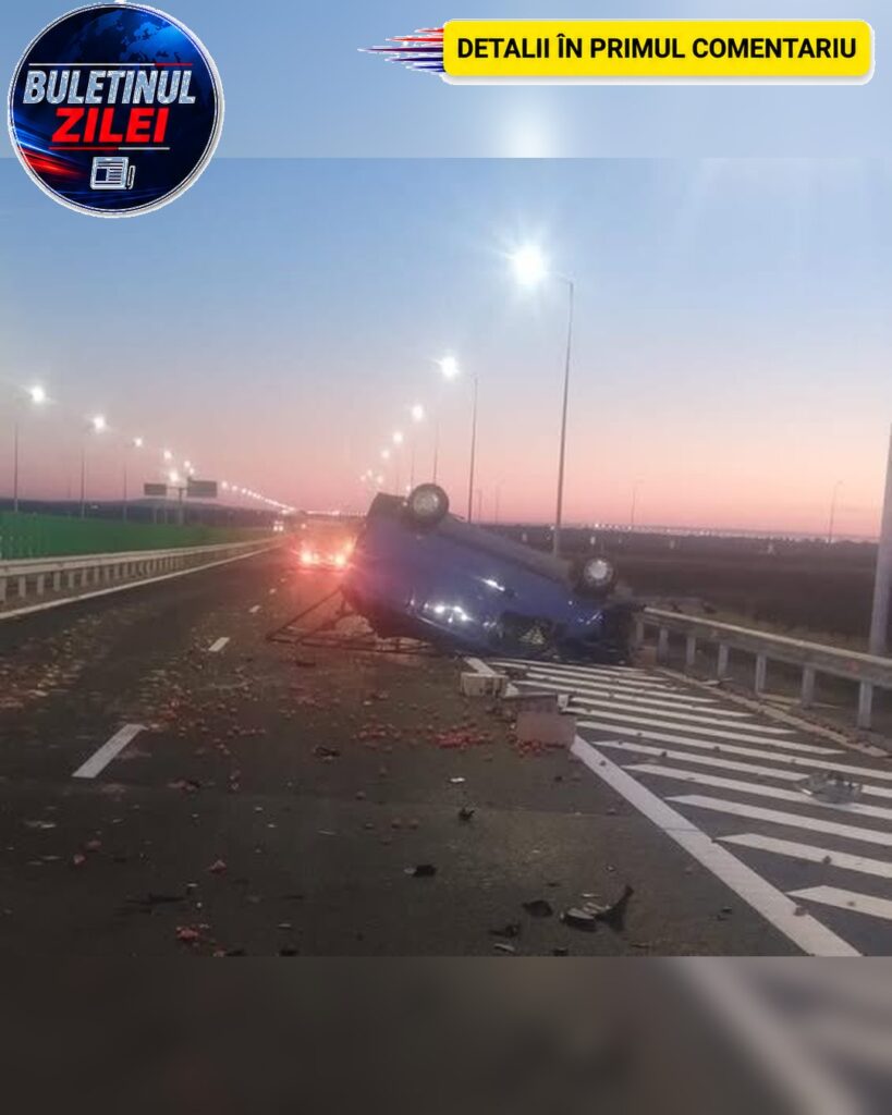 Un bărbat și-a pierdut viața pe autostrada A7, în Buzău, după ce autoutilitara în care se afla s-a ciocnit de un parapet