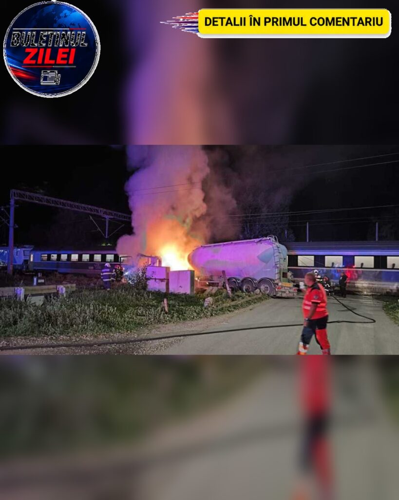 Tren de călători lovit de o cisternă în județul Bacău. Două sute de pasageri au fost evacuați în siguranță