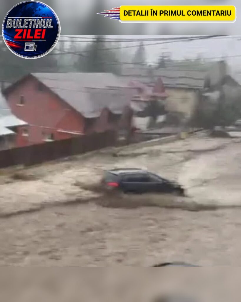 O femeie care mergea pe stradă și o mașină cu 2 bărbați au fost luați de ape