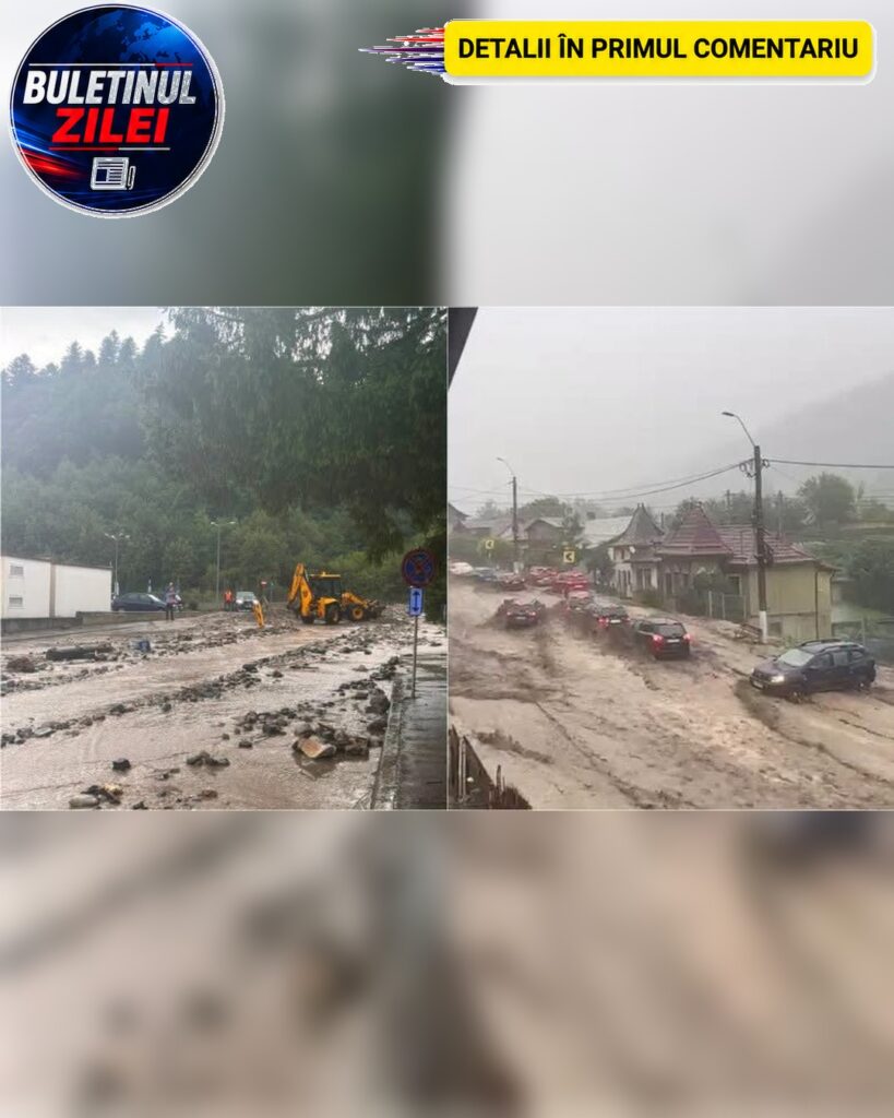 Viitură puternică în Bușteni: mașini și oameni luați de ape, o femeie rănită grav. A fost convocat Comitetul pentru Situații