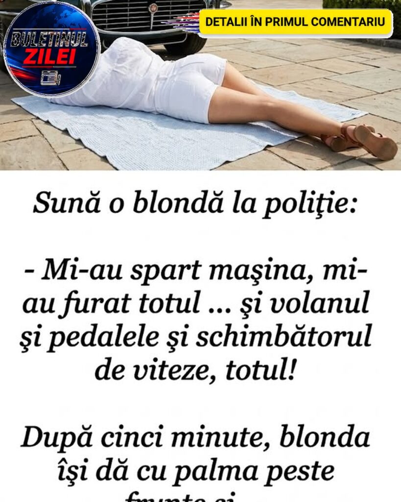 Bancul Zilei: Alertă la Poliție: Apelul Surprinzător al unei Blonde