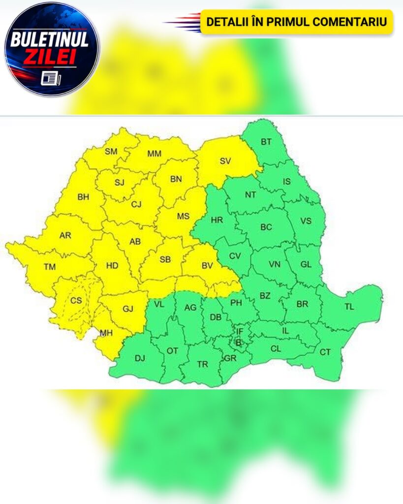 Se întoarce URGIA! Codul GALBEN intră în vigoare la ora…