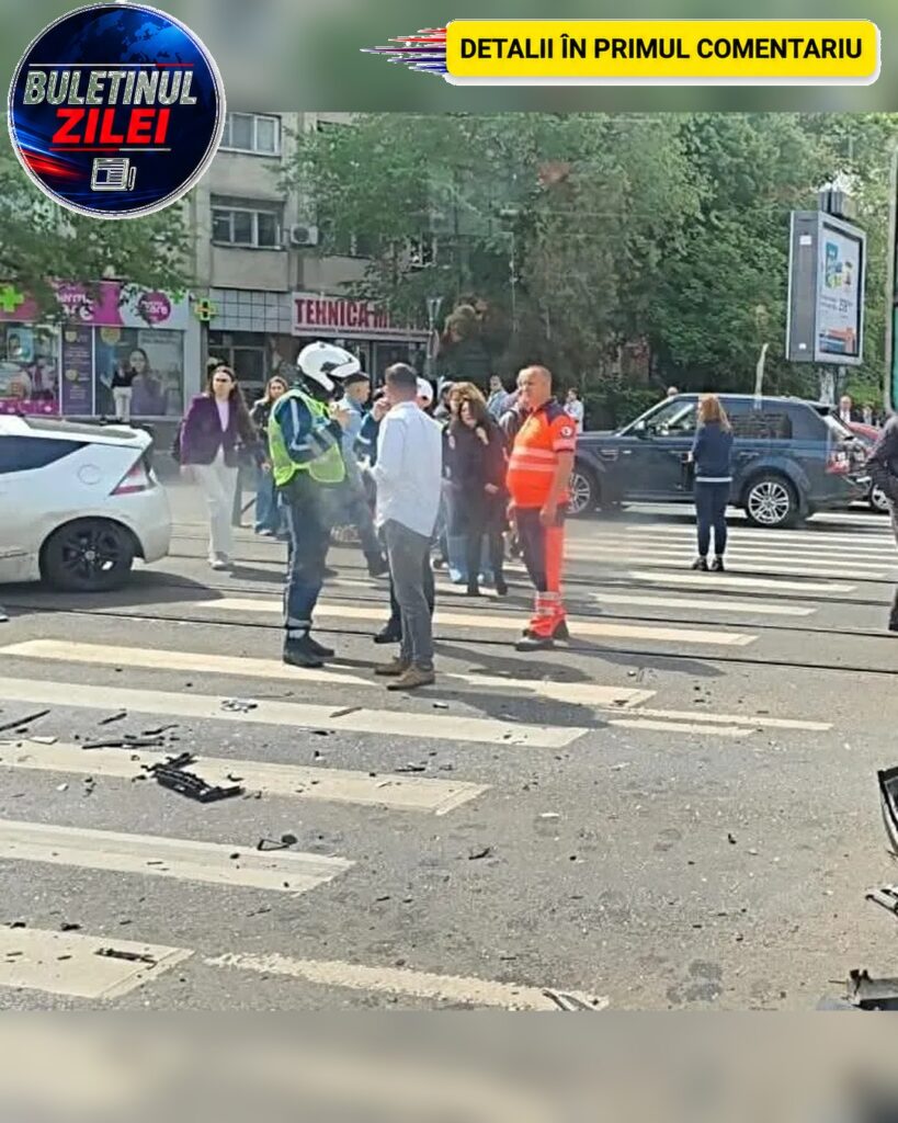 Accident grav la Floreasca. O ambulanță și un autoturism s-au ciocnit pe Șoseaua Ștefan cel Mare