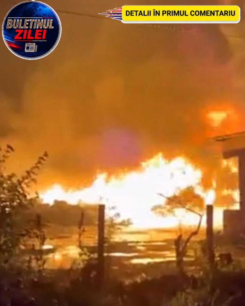 Incendiu de proporții în Giurgiu! Un depozit a fost cuprins de flăcări. Fumul gros a declanșat emiterea unui RO-Alert