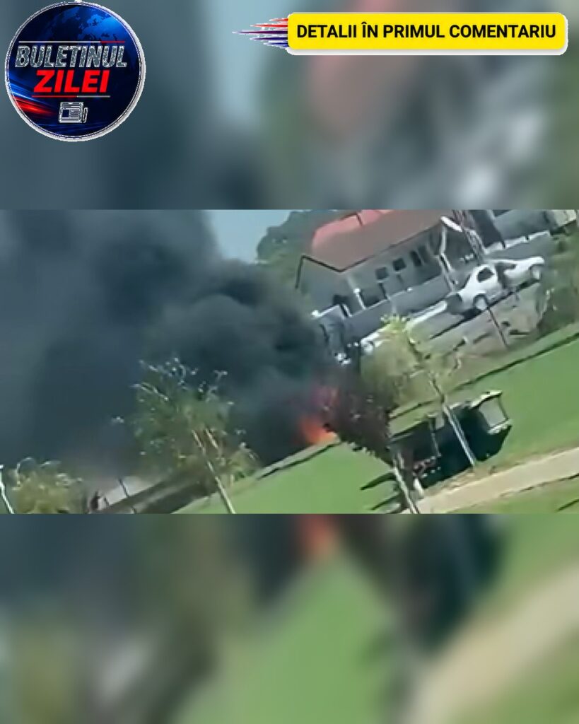 Patru răniți după ce o mașină de poliție s-a răsturnat și a luat foc în Constanța