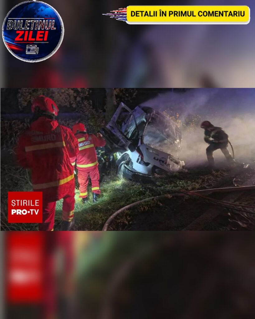Accident grav în Iași. Doi șoferi au murit, iar o autoutilitară cu piese auto a luat foc. Cum s-a produs tragedia